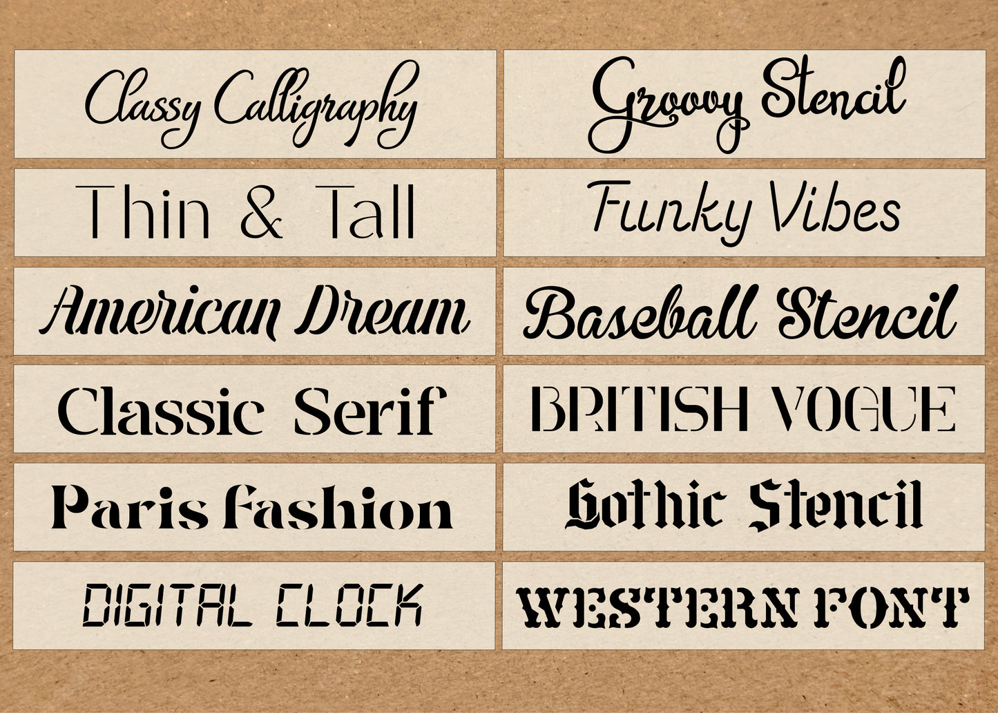 Custom Stencil from Text, Word or Name - Reusable Mylar Painting Stencil