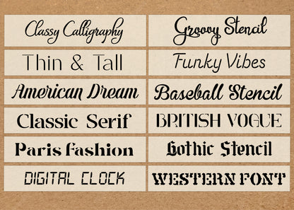 Custom Stencil from Text, Word or Name - Reusable Mylar Painting Stencil