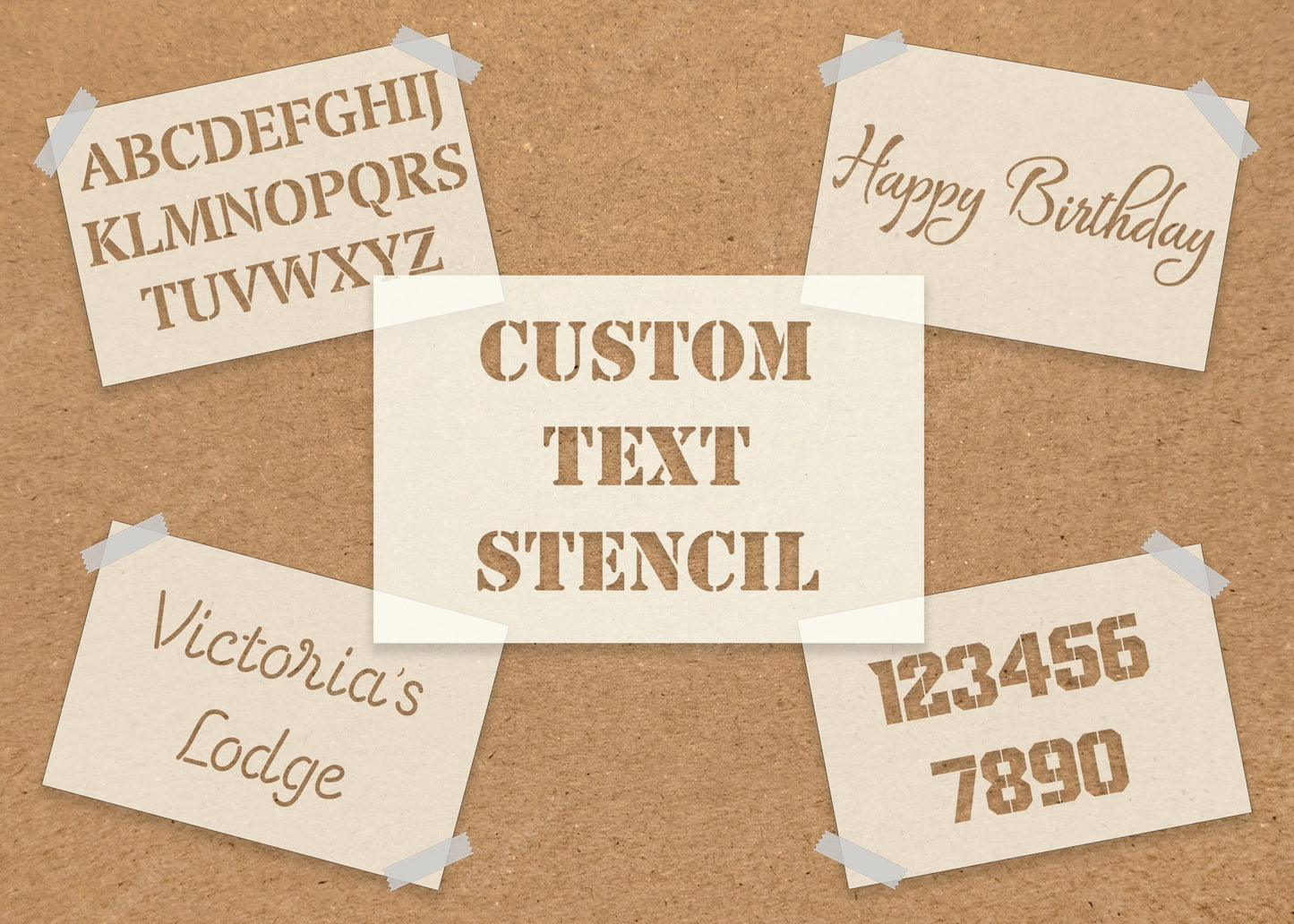 Custom Text Stencil | Personalised Word or Name Stencil | Reusable Mylar Painting Stencil