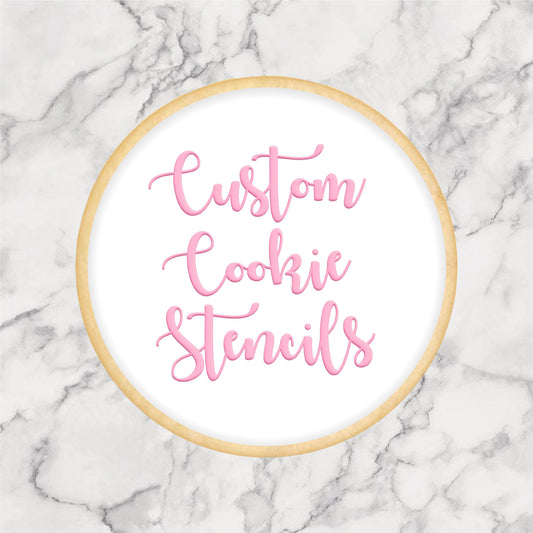 Personalised Custom Cookie Stencils, Custom Biscuit Stencil, Stencil Genie Compatible, Reusable Decorating Food Safe Baking Mylar Stencils