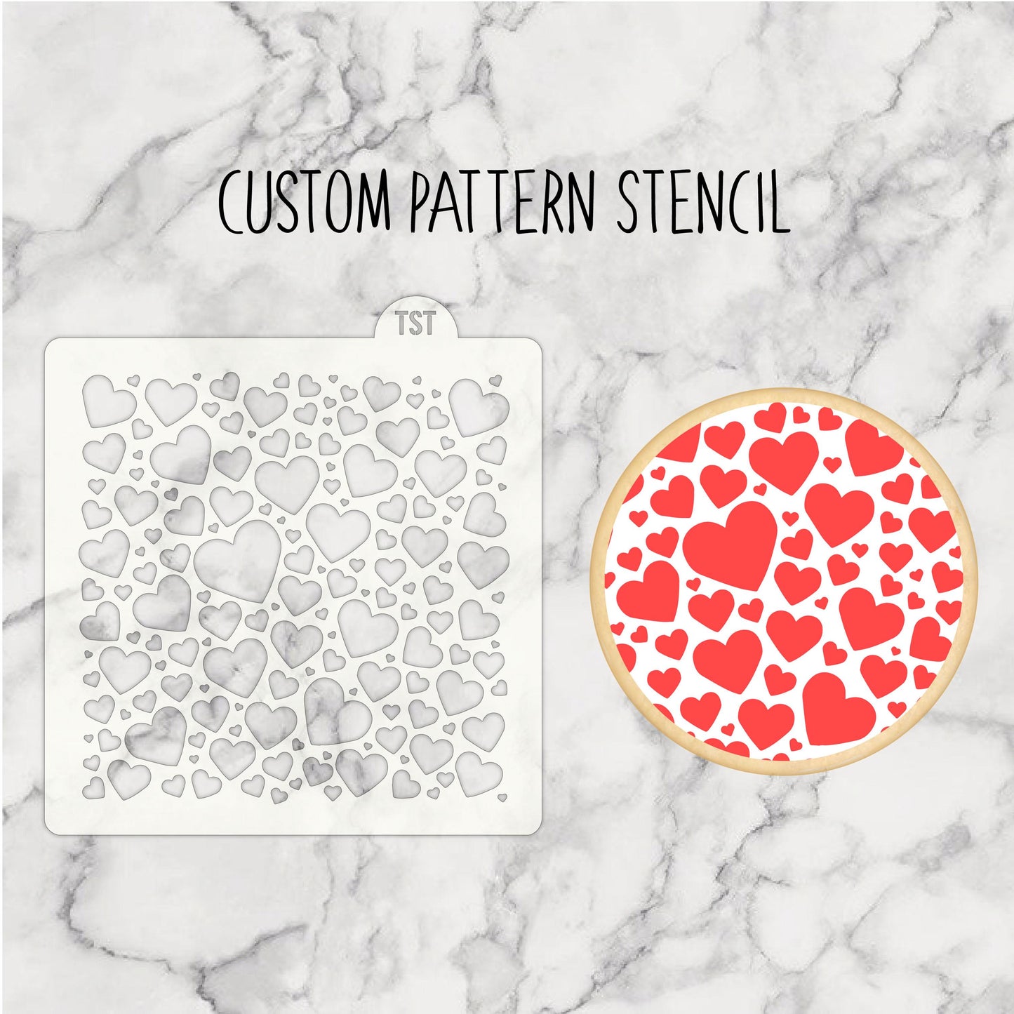 Personalised Custom Cookie Stencils, Custom Biscuit Stencil, Stencil Genie Compatible, Reusable Decorating Food Safe Baking Mylar Stencils