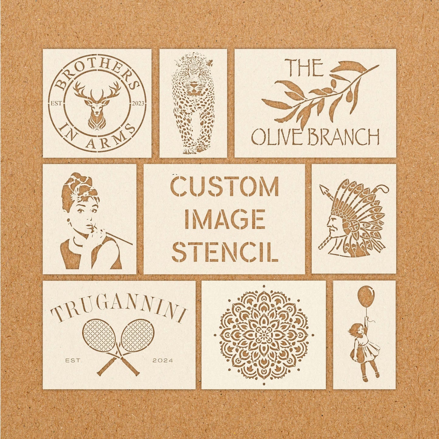 Custom Stencil from Image or Logo - Personalised Reusable Mylar Painting Stencil